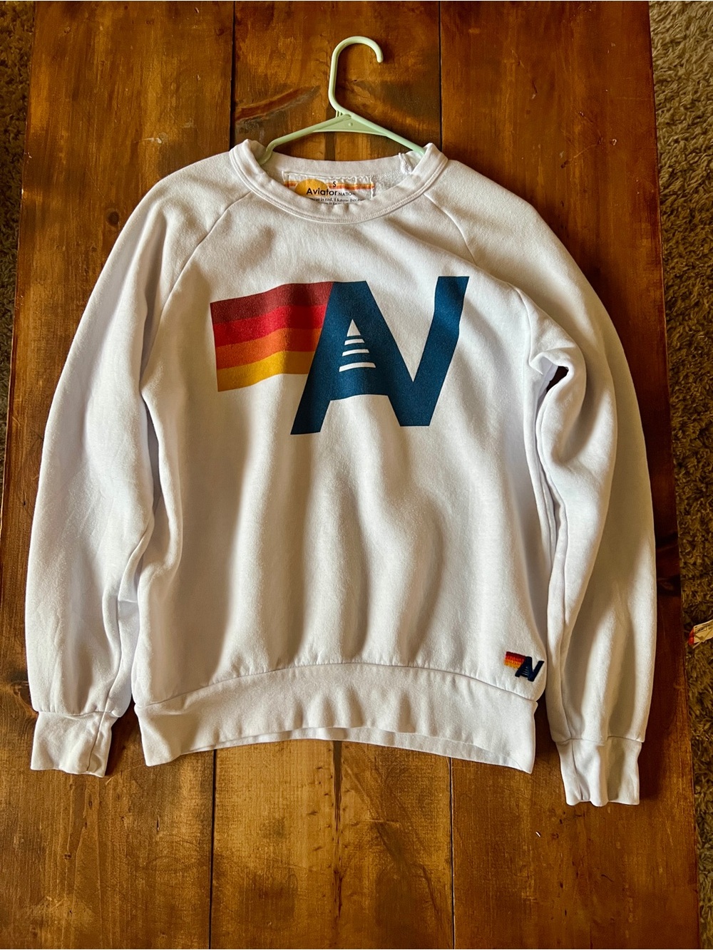 Aviator Nation Logo Sweatshirt Vintage White Size S - Picture 4 of 12